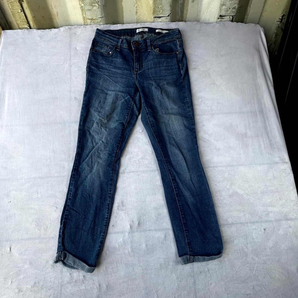 Jessica Simpson Rolled Cropped Skinny Jeans Womens 4/27 Blue Denim Cotton Casual